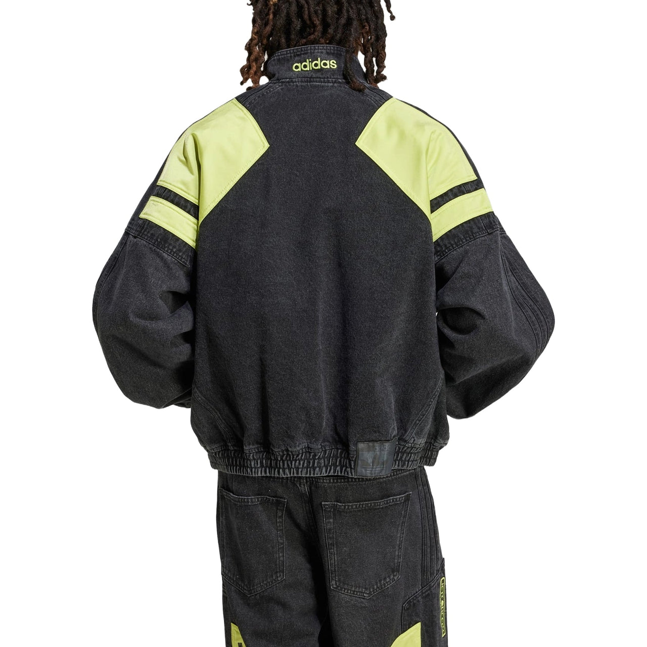 adidas Adilenium Season 2 Moto Denim Jacket Asia Sizing 'Black Green' JN0824