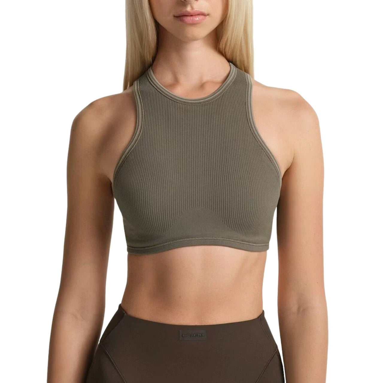 (WMNS) Nike x SKIMS Ribbed Seamless Racer Front Bra 'Dusty Oakmoss' BABRA9714W-DOD