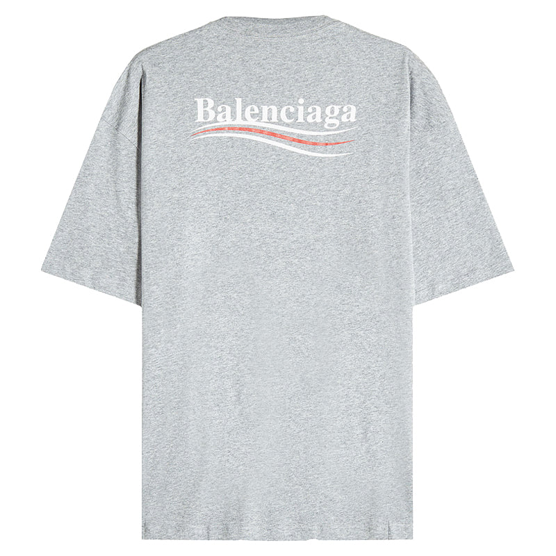 Balenciaga Political Logo Cotton T-Shirt 'Grey' BLGA-508203-TAV44-GY