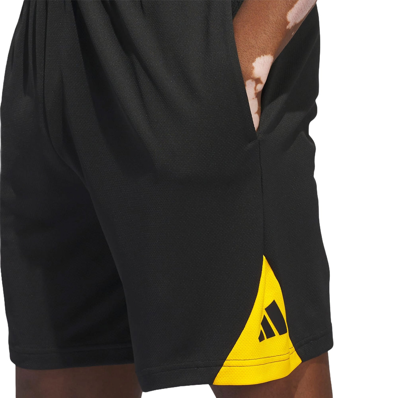 adidas Basketball Badge of Sport Shorts Asia Sizing 'Black Yellow' IR5534