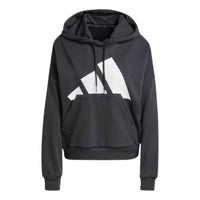 (WMNS) adidas Essentials Big Logo French Terry Loose Hoodie 'Black White' JN1845