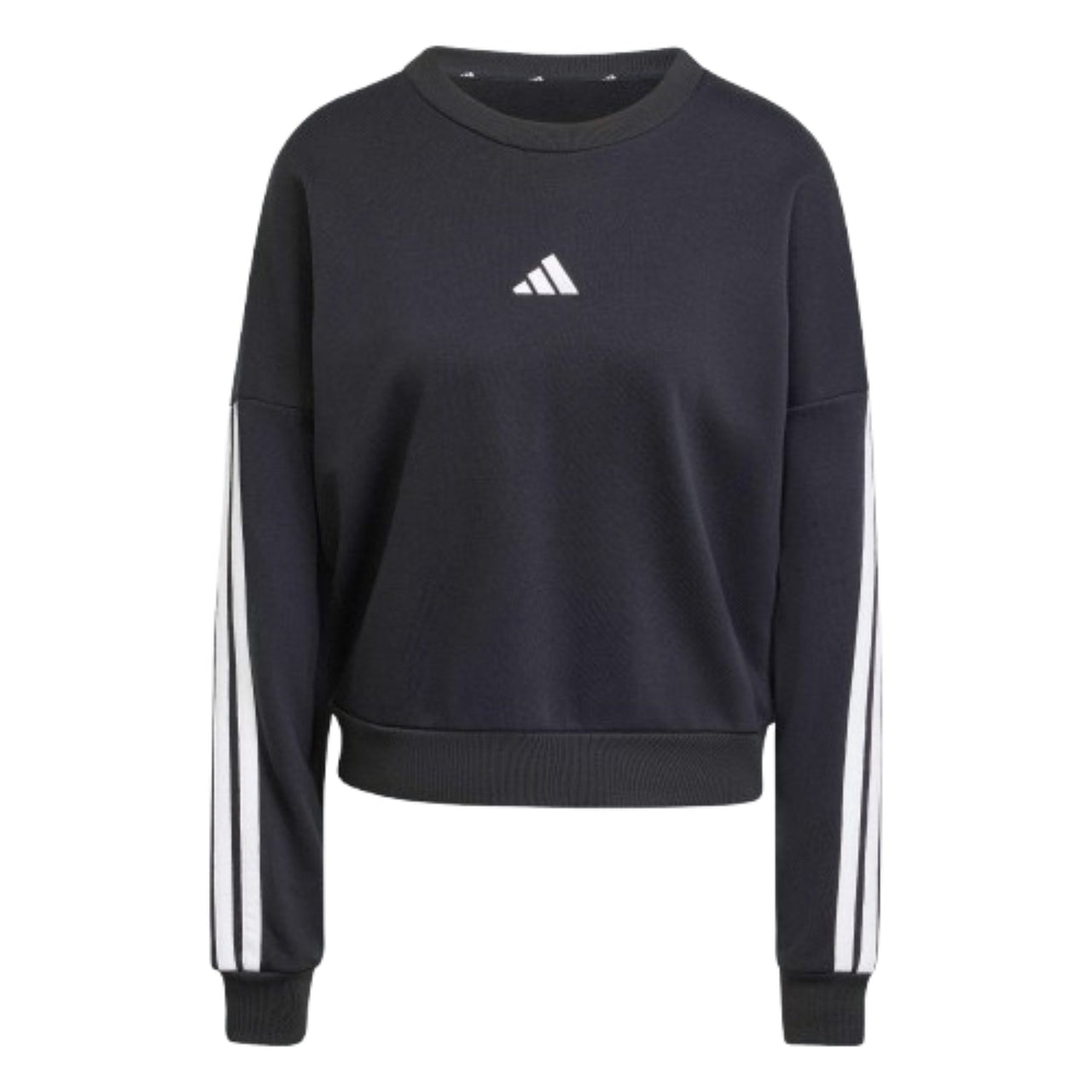 (WMNS) adidas Essentials 3-Stripes French Terry Sweatshirt Asia Sizing 'Black White' JE0016