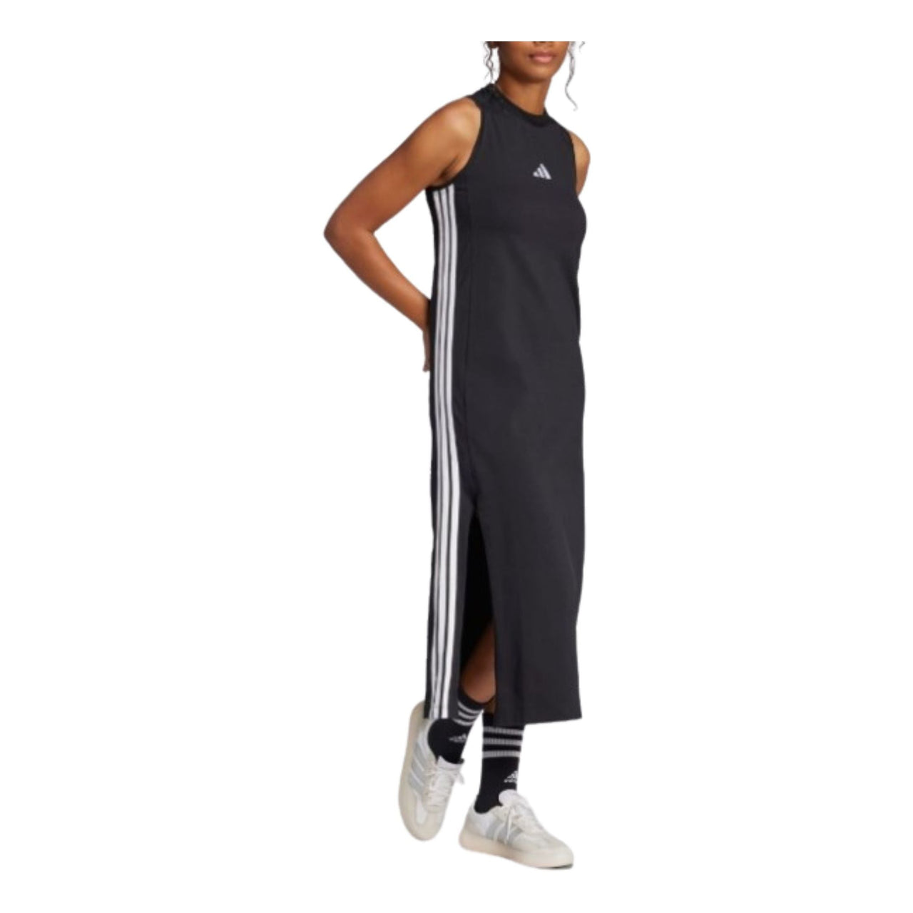 (WMNS) adidas Essentials 3-Stripes Long Racerback Dress Asia Sizing 'Black White' JE1208