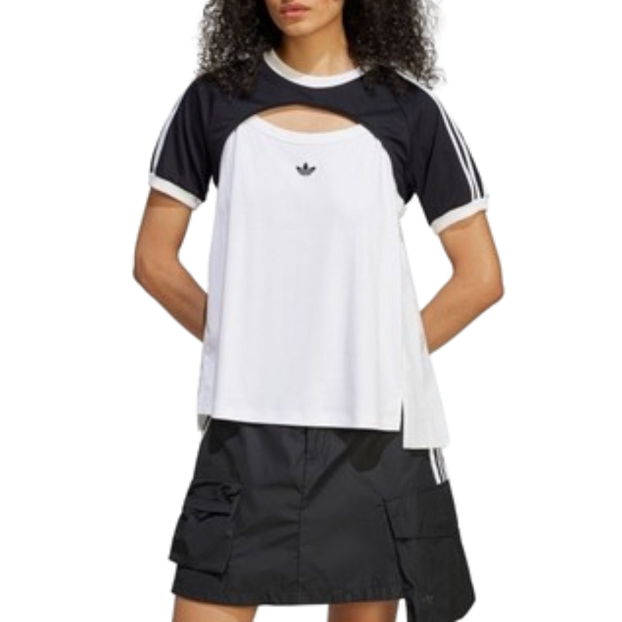 (WMNS) adidas Originals R3CD Cali T-Shirt Asia Sizing 'Black White' JZ6784