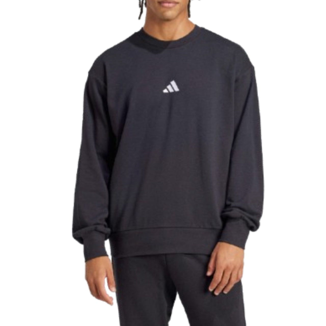 adidas Essentials FeelCozy French Terry Sweatshirt Asia Sizing 'Black' JE3837
