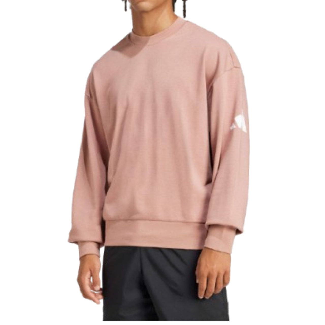 adidas Essentials Loose Fit 3 Bar Logo Sweatshirt Asia Sizing 'Pink' JF3579