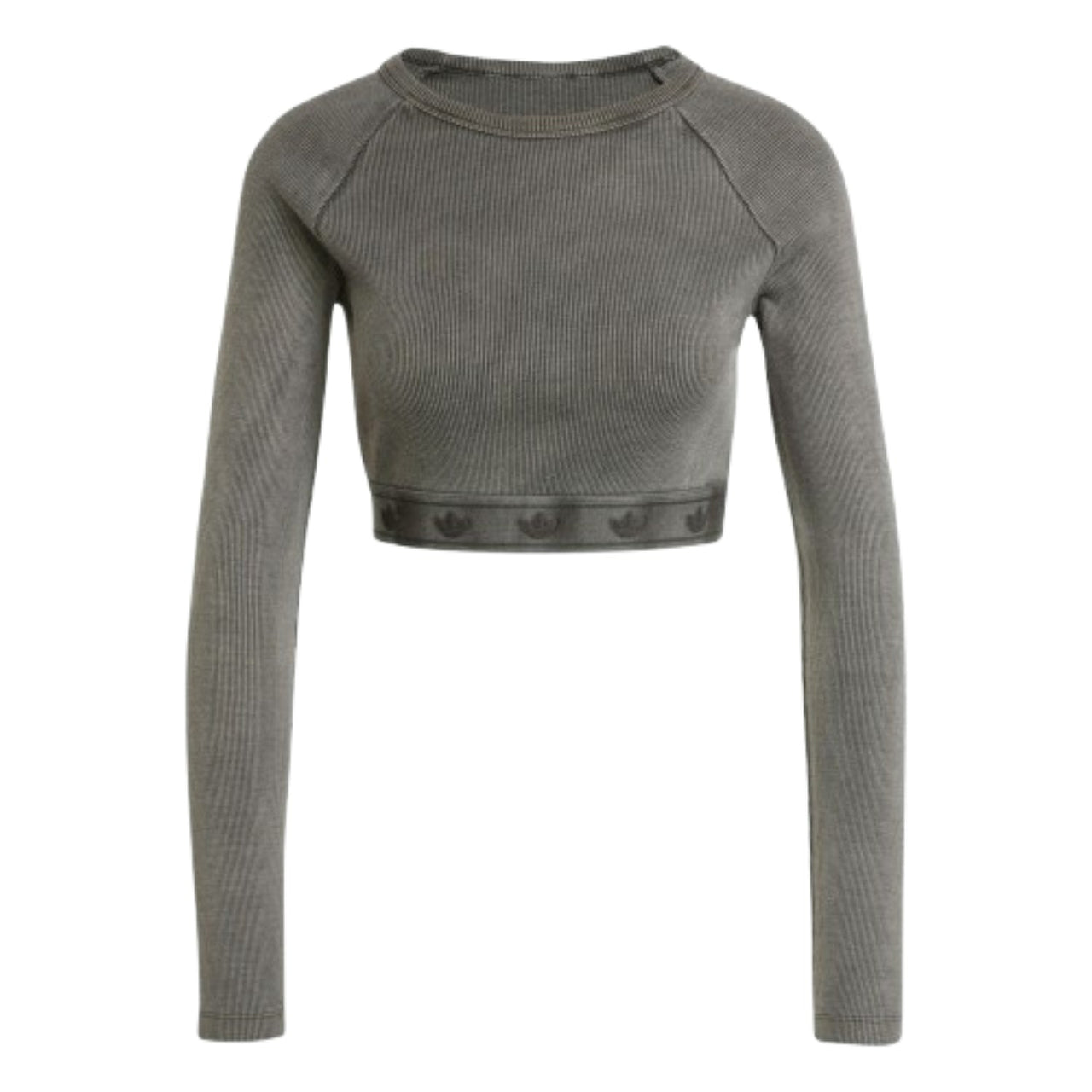 (WMNS) adidas Ribbed Long Sleeve Crop Top Asia Sizing 'Black' JD0014