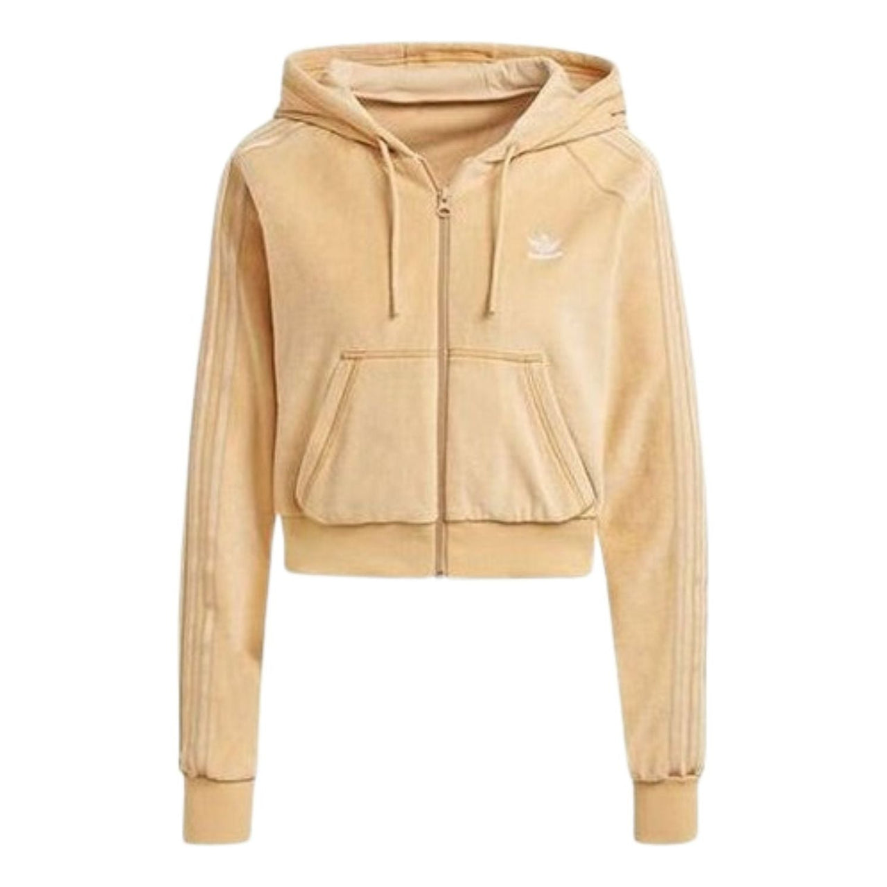 (WMNS) adidas Cropped Full Zip Hoodie Asia Sizing 'Orange' H18826
