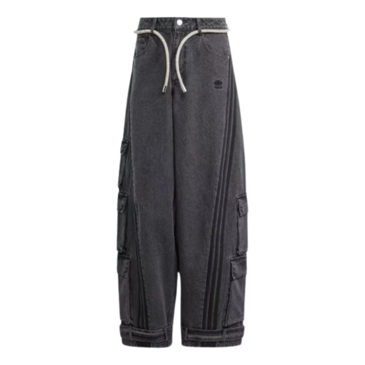 (WMNS) adidas Adilenium Denim Cargo Pants Asia Sizing 'Black' IV9345