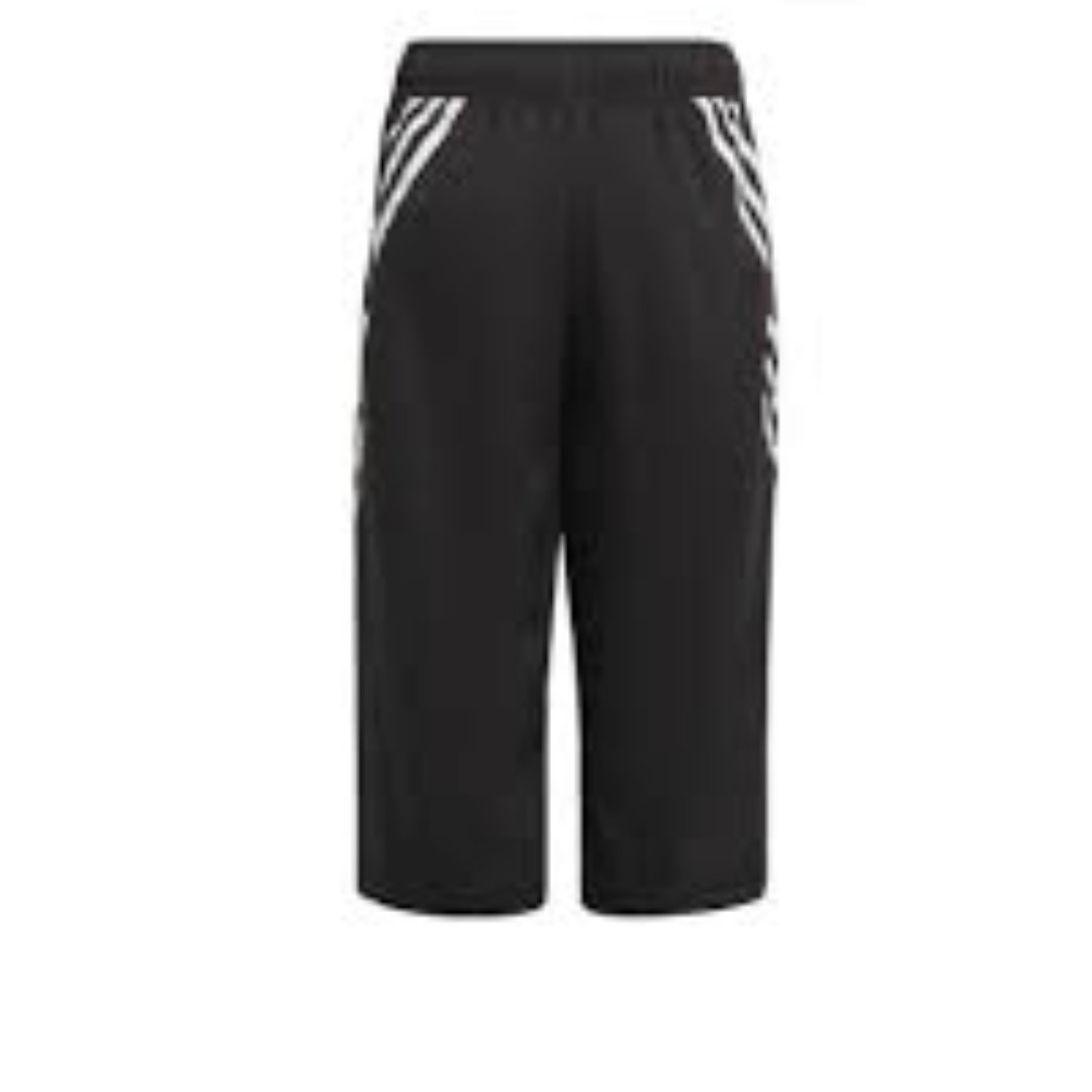 (GS) adidas Junior 3 Stripes Woven 3/4 Tracksuit Pants Asia Sizing 'Black White' HC1657