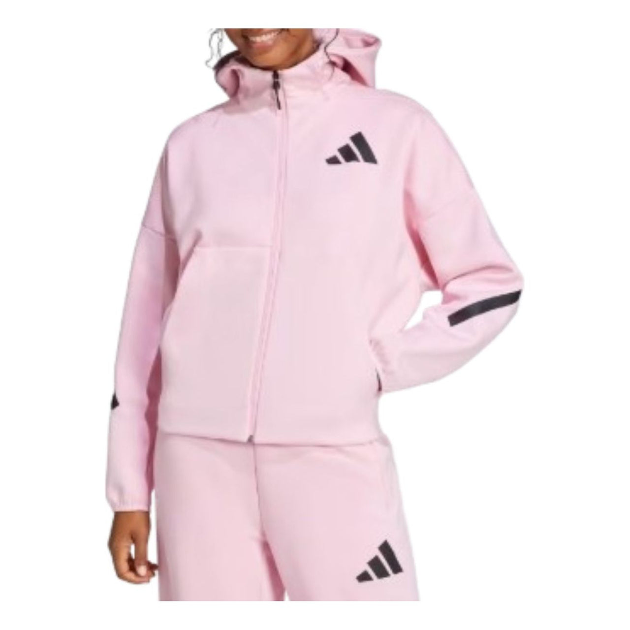 (WMNS) adidas Z.N.E. Full-Zip Hoodie Asia Sizing 'Pink Black' JC5393