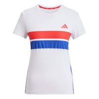 (WMNS) adidas Adizero Retro Running T-Shirt 'White Red Blue' JD7326