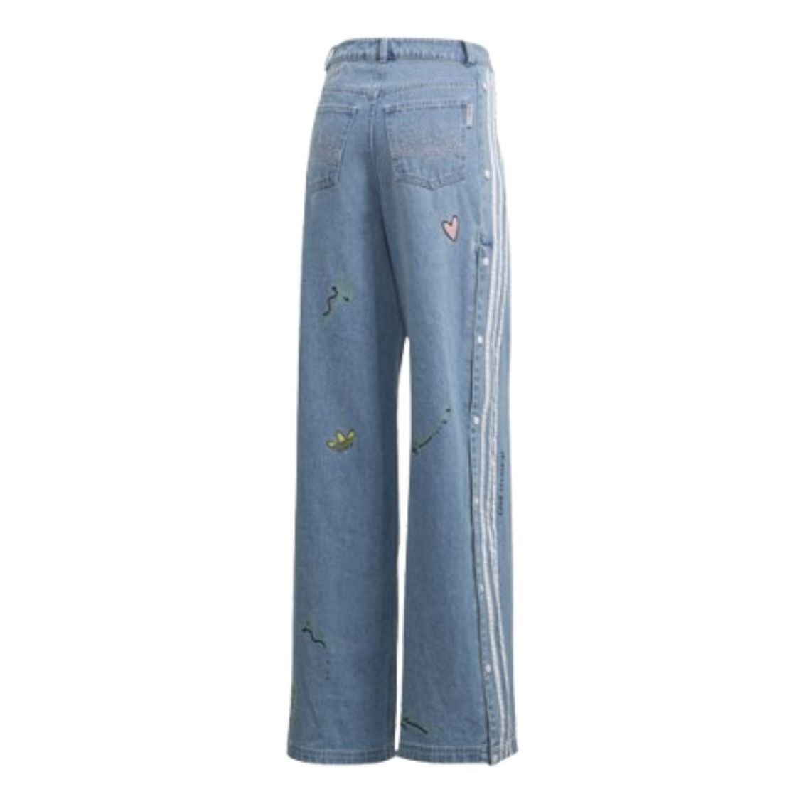 (WMNS) adidas Fiorucci Denim Track Pants Asia Sizing 'Blue' FL4153