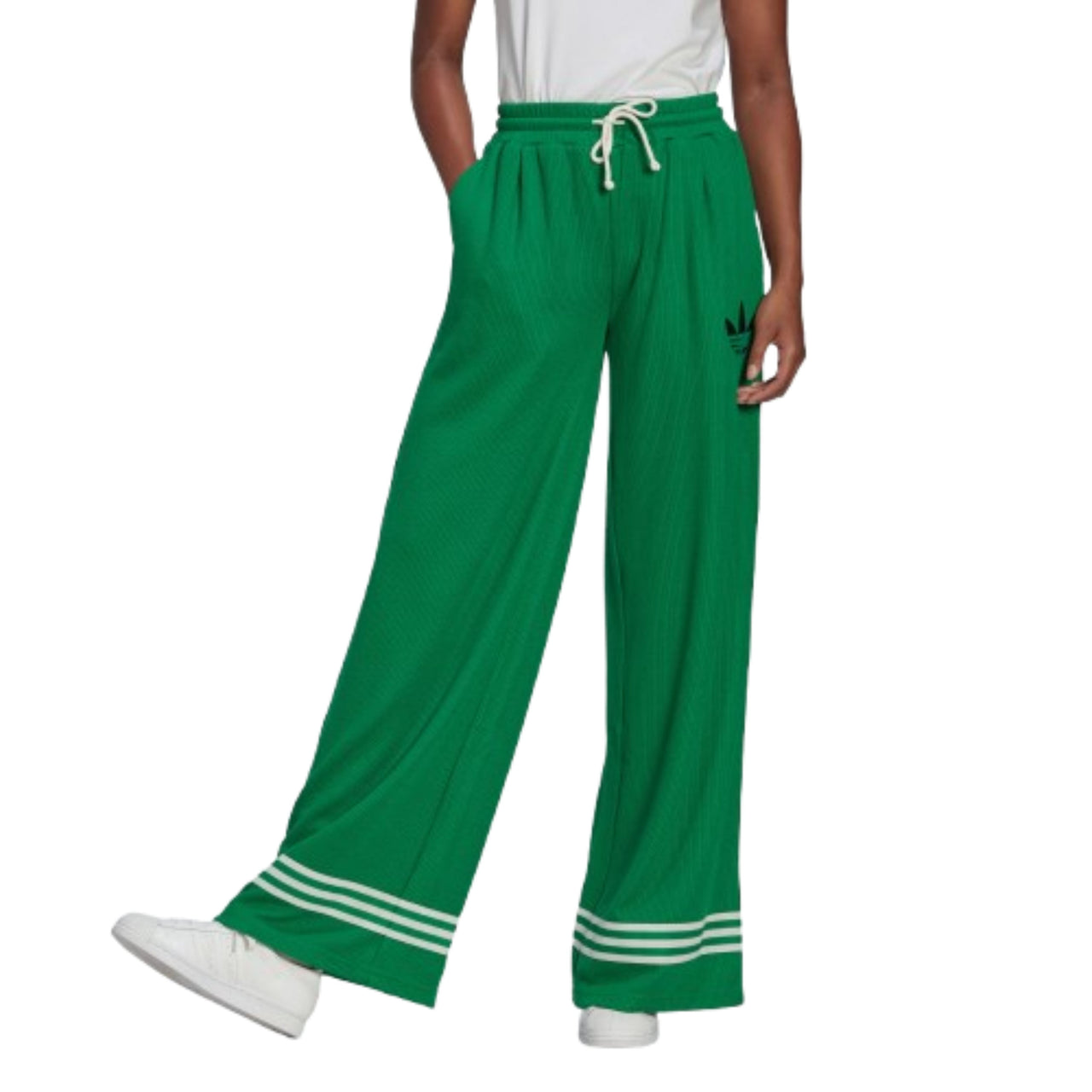 (WMNS) adidas Adicolor 70s Knit Wide Pants Asia Sizing 'Green White' IB2045