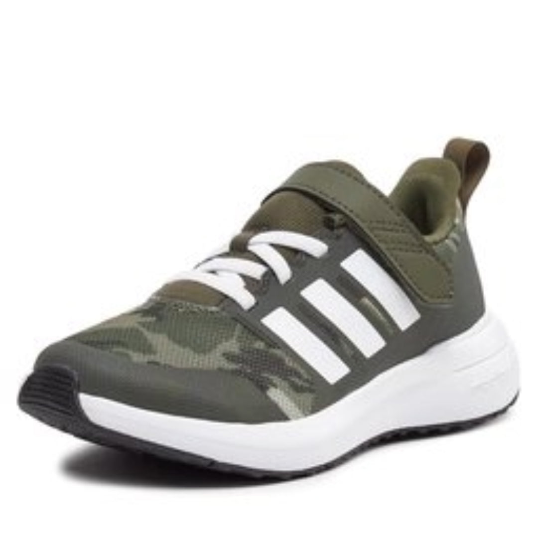 (GS) adidas FortaRun 2 Cloudfoam Elastic Lace Top Strap 'Green White' IE3397