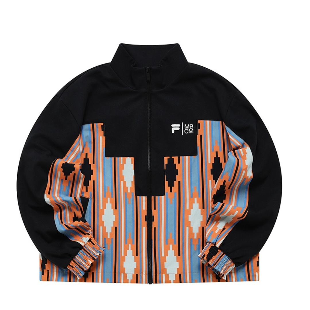 (WMNS) FILA FUSION x Marcelo Burlon Woven Jacket 'Black Orange Blue' T11W229703F-BK