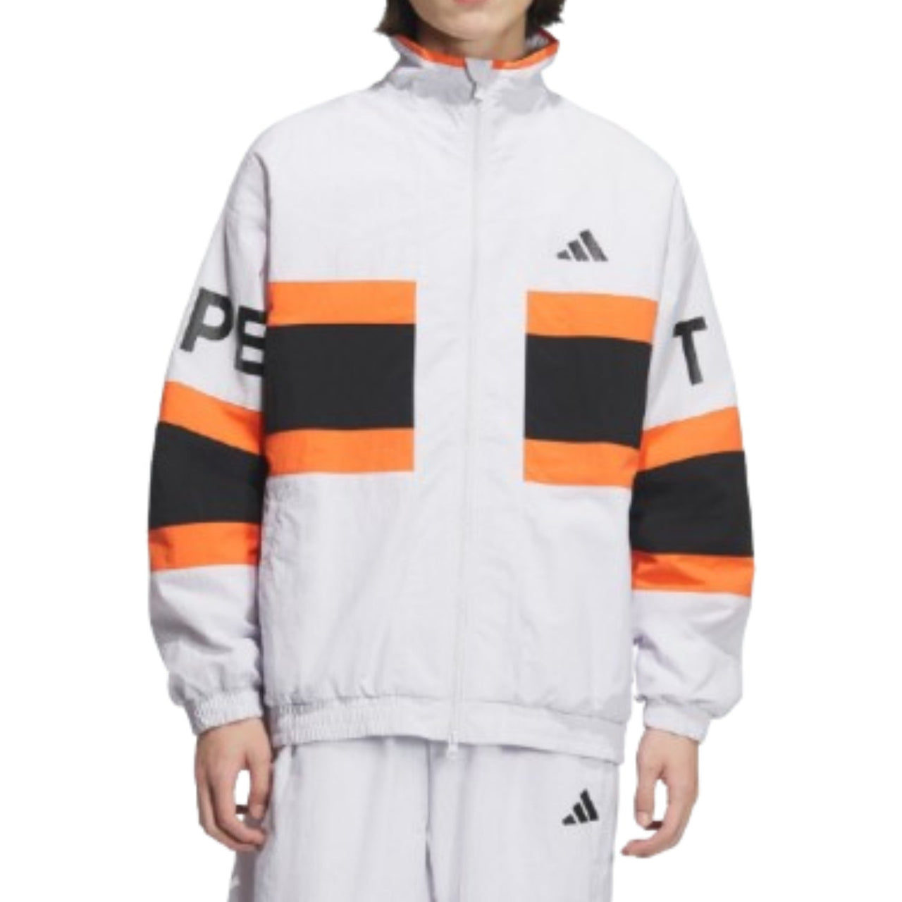 adidas Wording Pack Loose Fit Mesh-Lined Woven Jacket Asia Sizing 'White Black' JM2066
