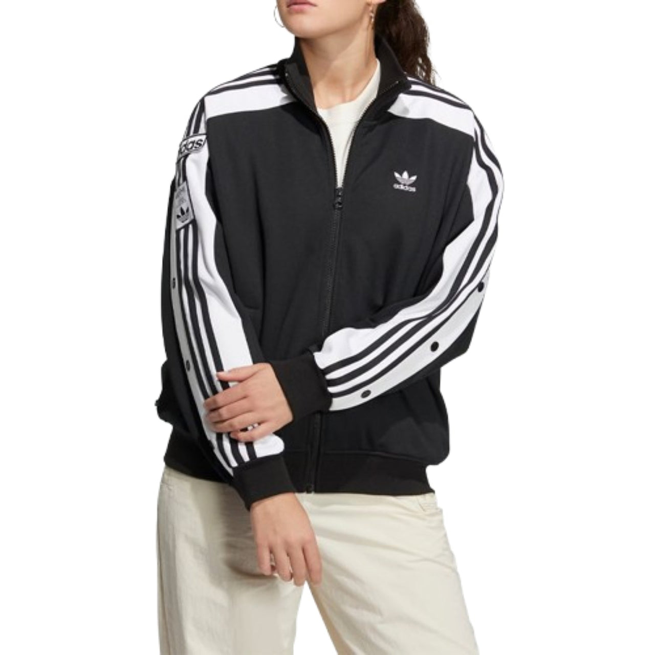 (WMNS) adidas Original Adibreak TT Jacket Asia Sizing 'Black White' HY4261