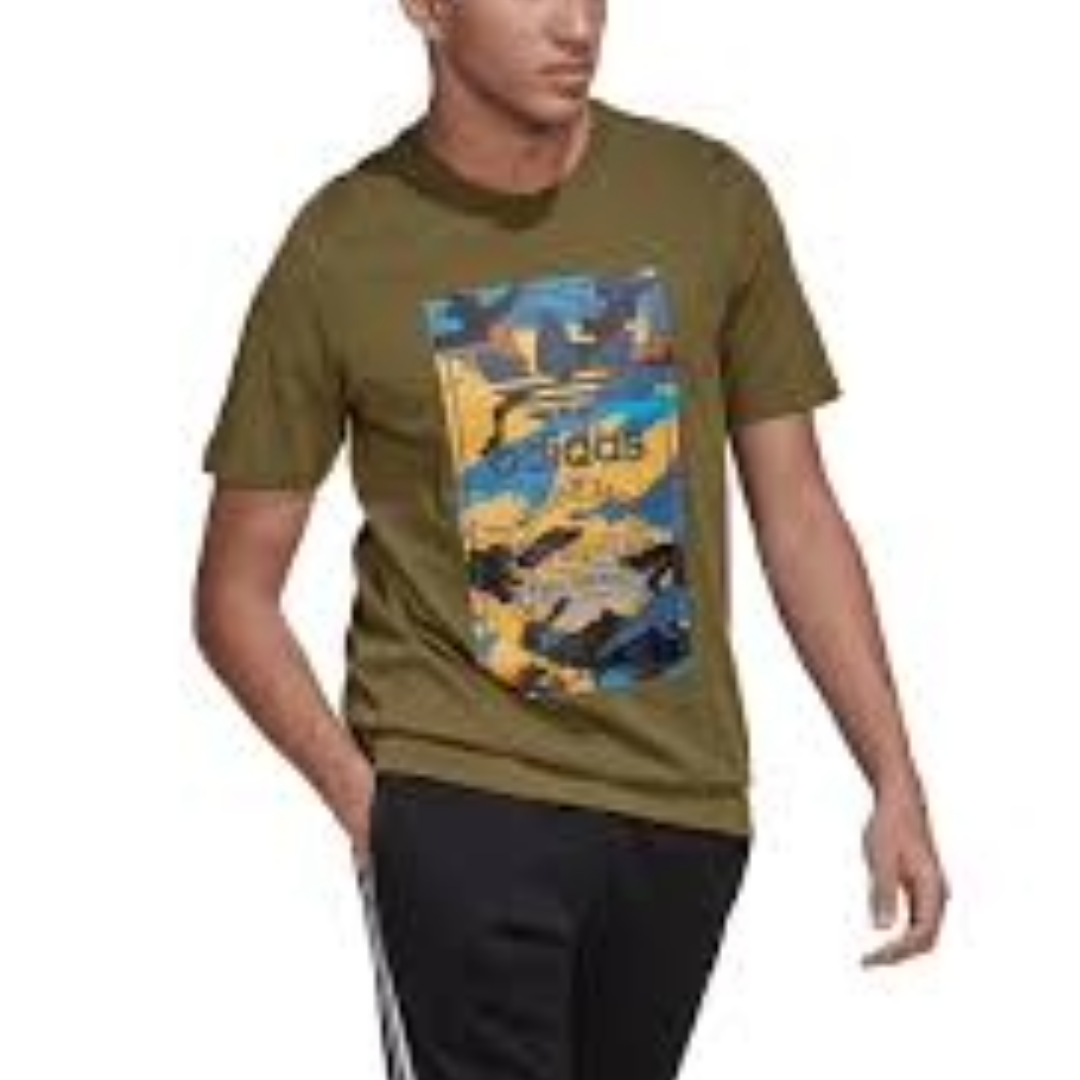 adidas Graphic Camo T-Shirt Asia Sizing 'Green' HK5158