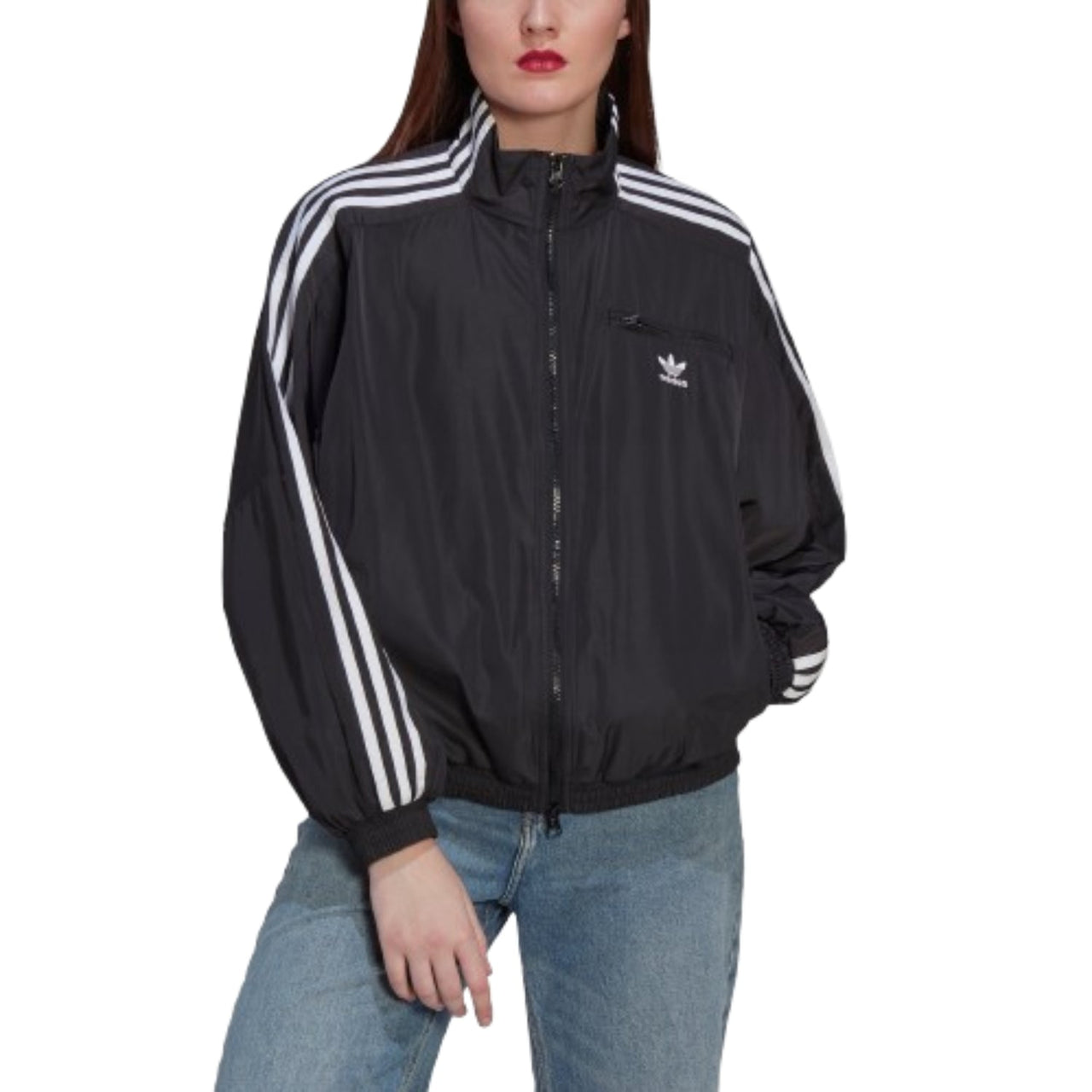 (WMNS) adidas Adicolor Classics Track Jacket Asia Sizing 'Black White' HM2152