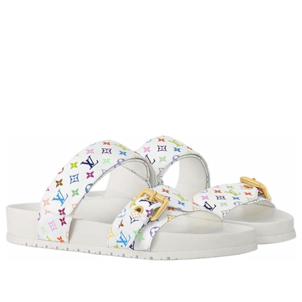 (WMNS) LOUIS VUITTON x Takashi Murakami Bom Dia Slides 'White' 1AGXU3