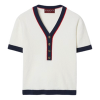 (WMNS) Gucci FW24 Stretch Rib Cotton Top 'White Ancora' 785328-XKD13-9189