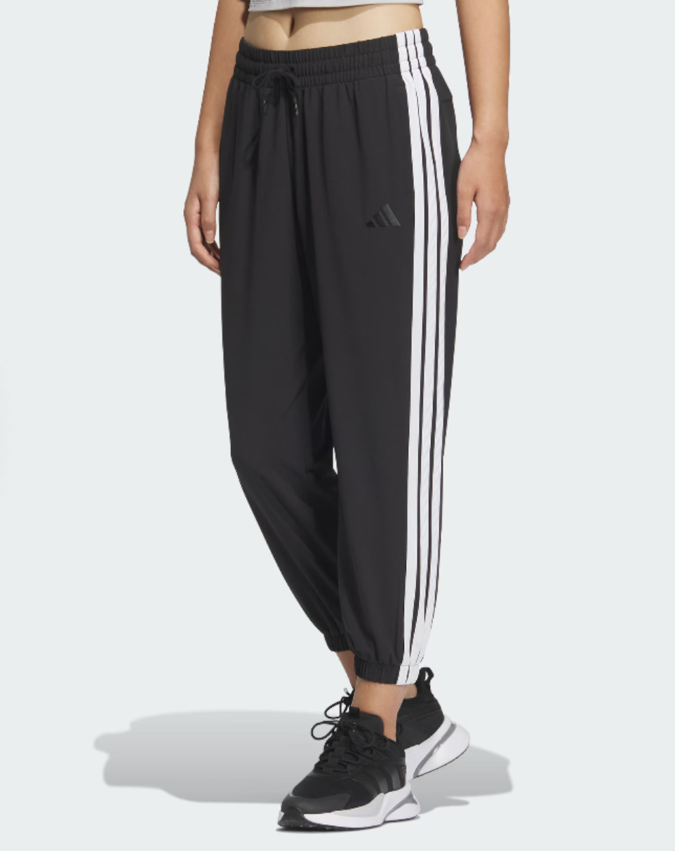 (WMNS) adidas 2-Stripes Woven 7/8 Pants 'Black' JZ2173