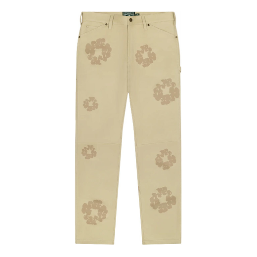 Denim Tears Cotton Wreath Leather Pants 'Beige' SS25BLP0021