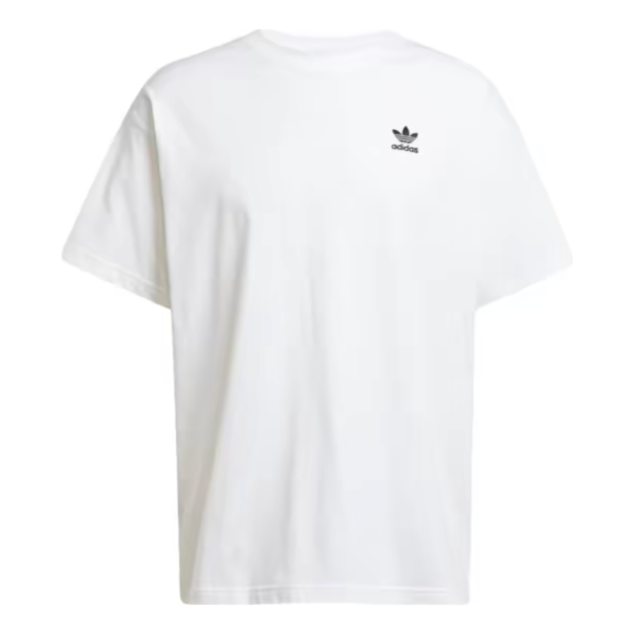 adidas Essentials Polera Trifolio Oversized Asia Sizing 'White Black' JD0373