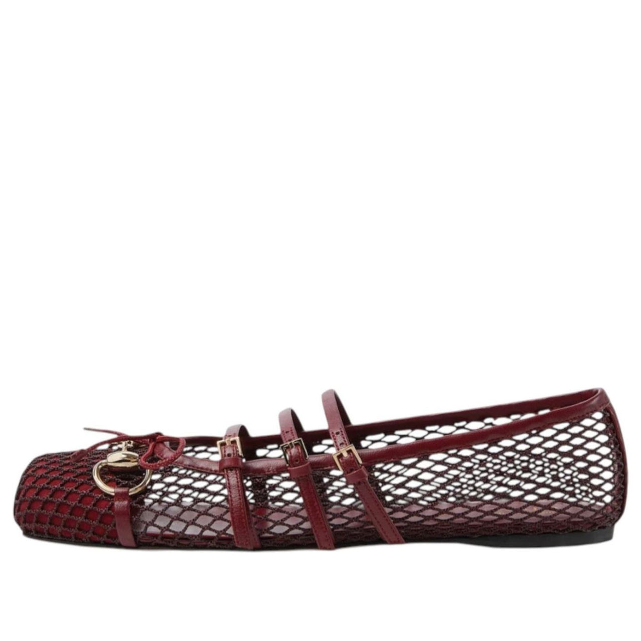(WMNS) Gucci Horsebit Flat Shoes 'Rosso Ancora Red Mesh' 835077-FAEQZ-6207