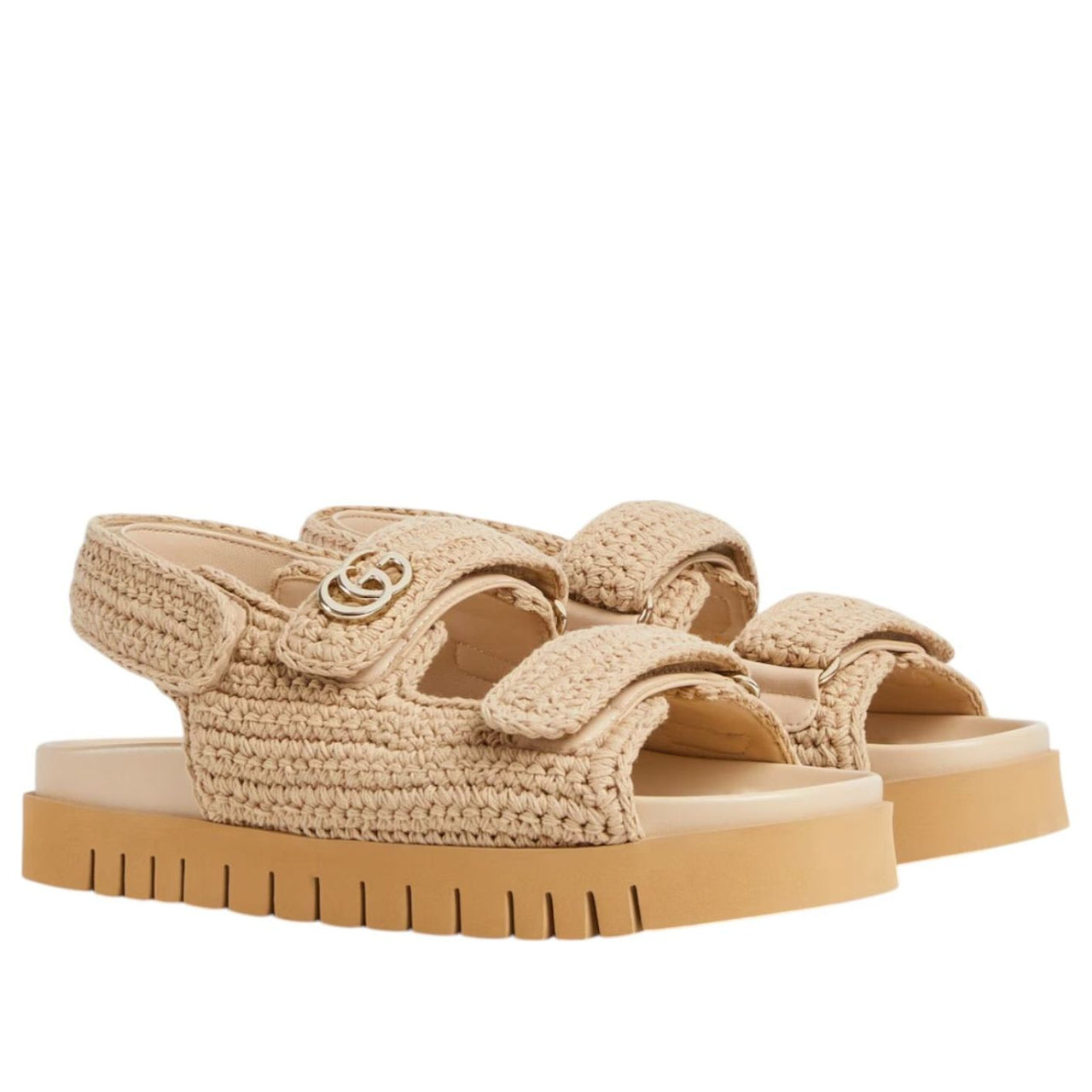 (WMNS) Gucci GG Sandals 'Beige Cotton Crochet' 835086-FAEQ2-9552