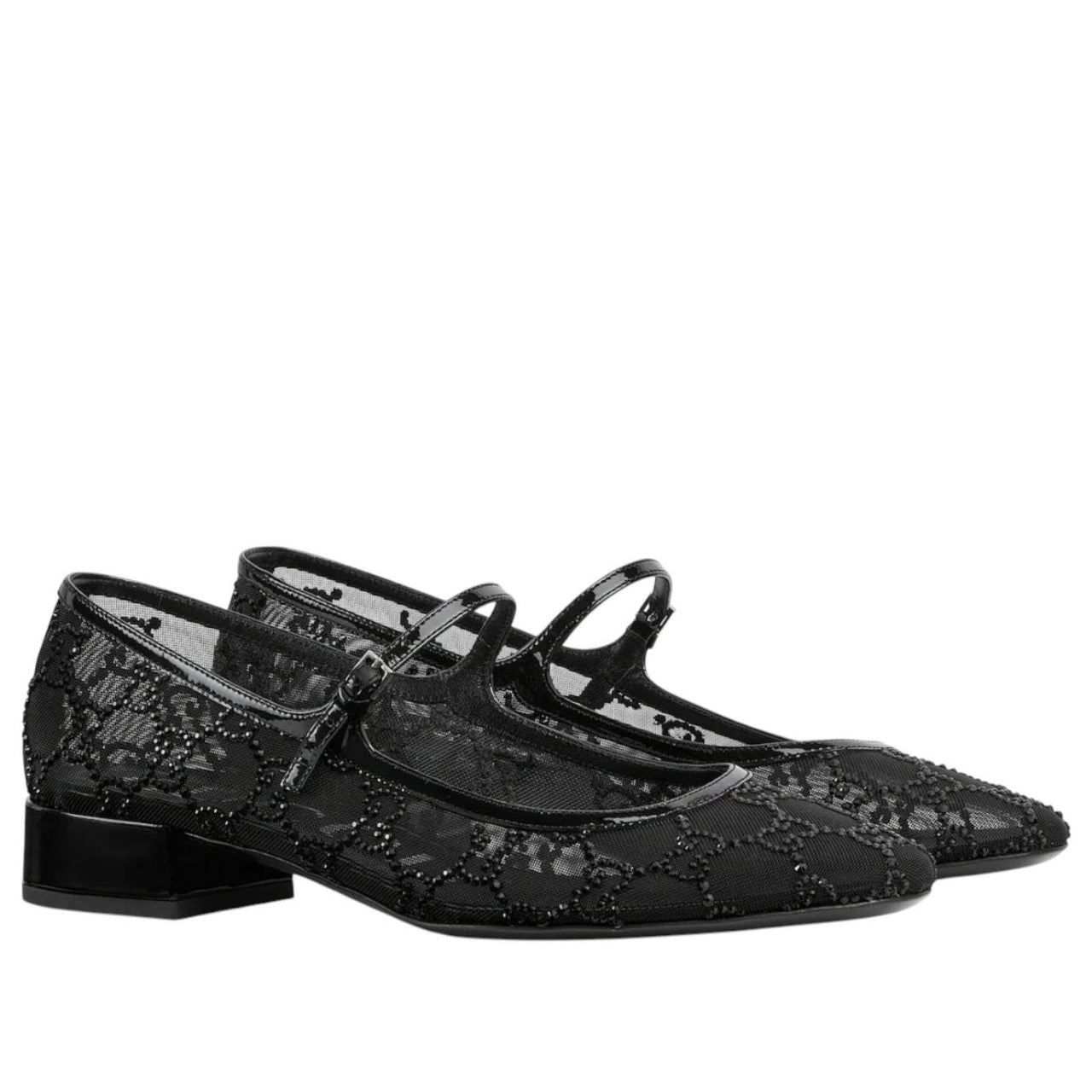 (WMNS) Gucci GG Mary Jane Pumps 'Black Mesh' 835809-FAEQ0-1046