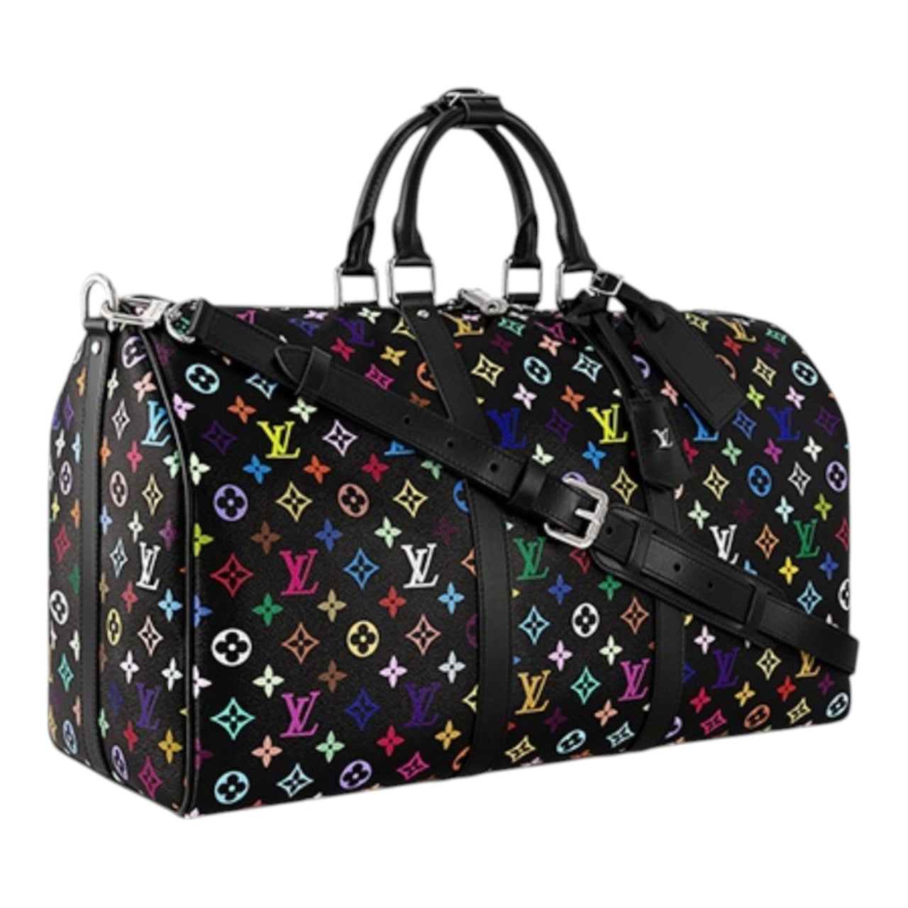 LOUIS VUITTON x Takashi Murakami Keepall Bandouliere 50 'Black Multicolored' M13745