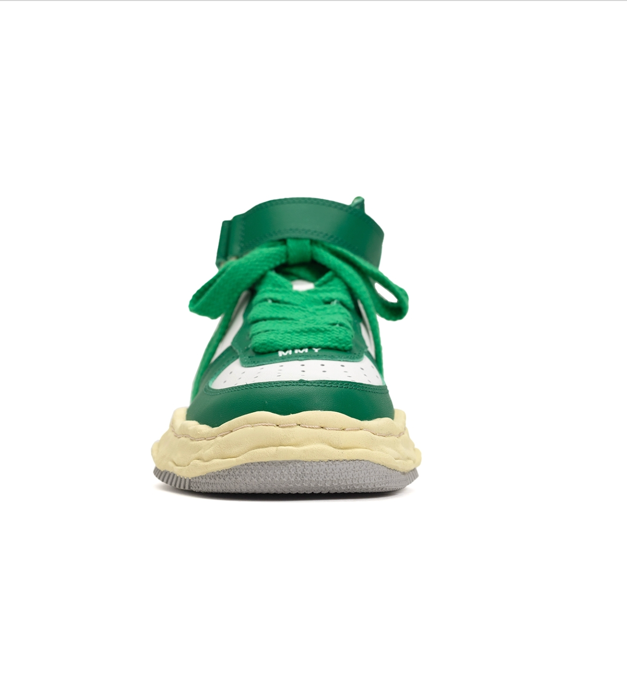Maison MIHARA YASUHIRO WAYNE VL OG Sole Leather High-top Sneaker 'Green' A09FW729-WHTGRN