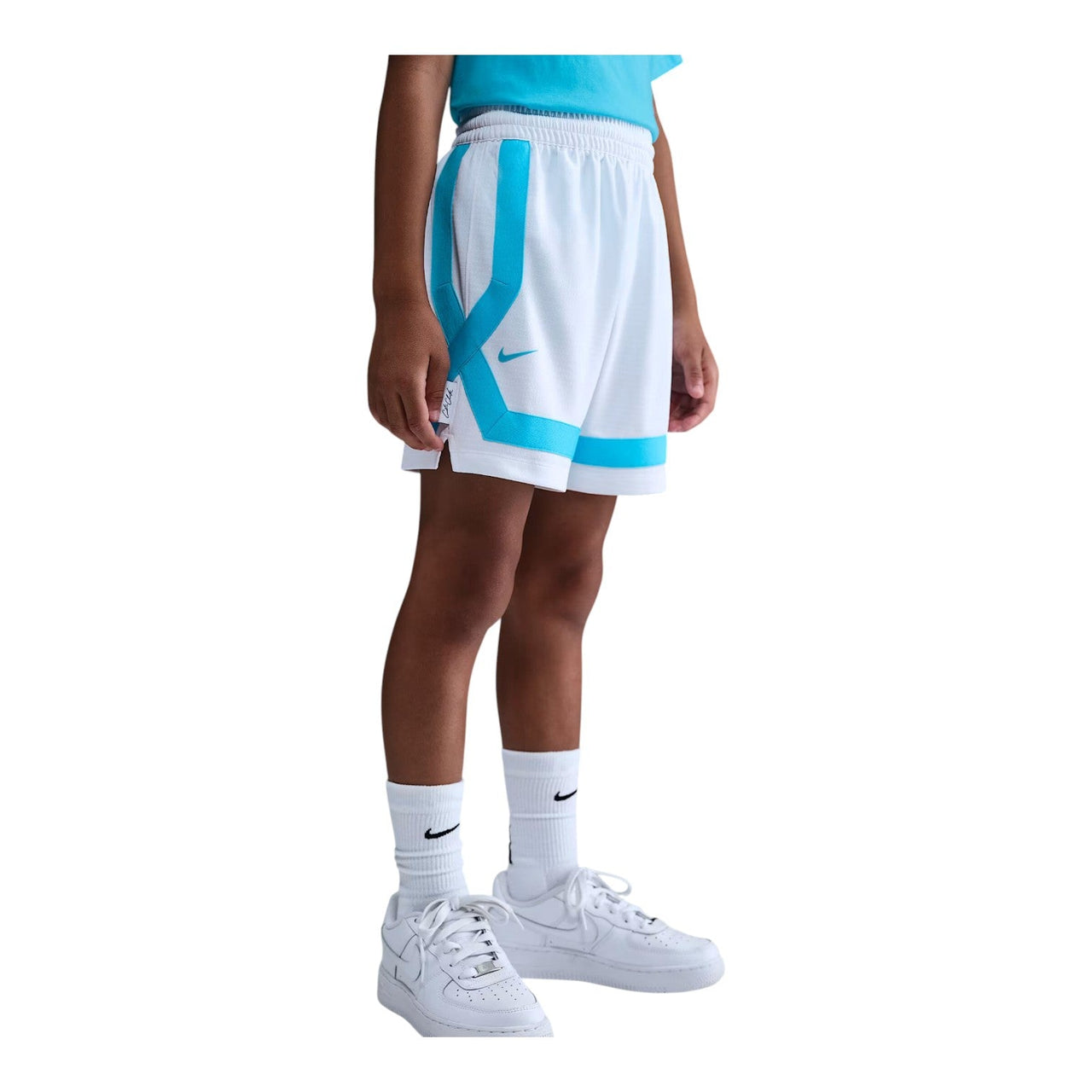 (GS) Nike x Caitlin Clark Crossover Shorts 'White Baltic Blue' IQ5880-100