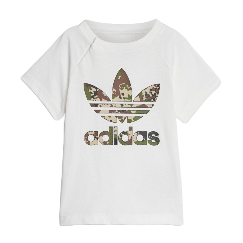 (TD) adidas Camo Shorts T-shirt Set Asia Sizing 'White' IS3263