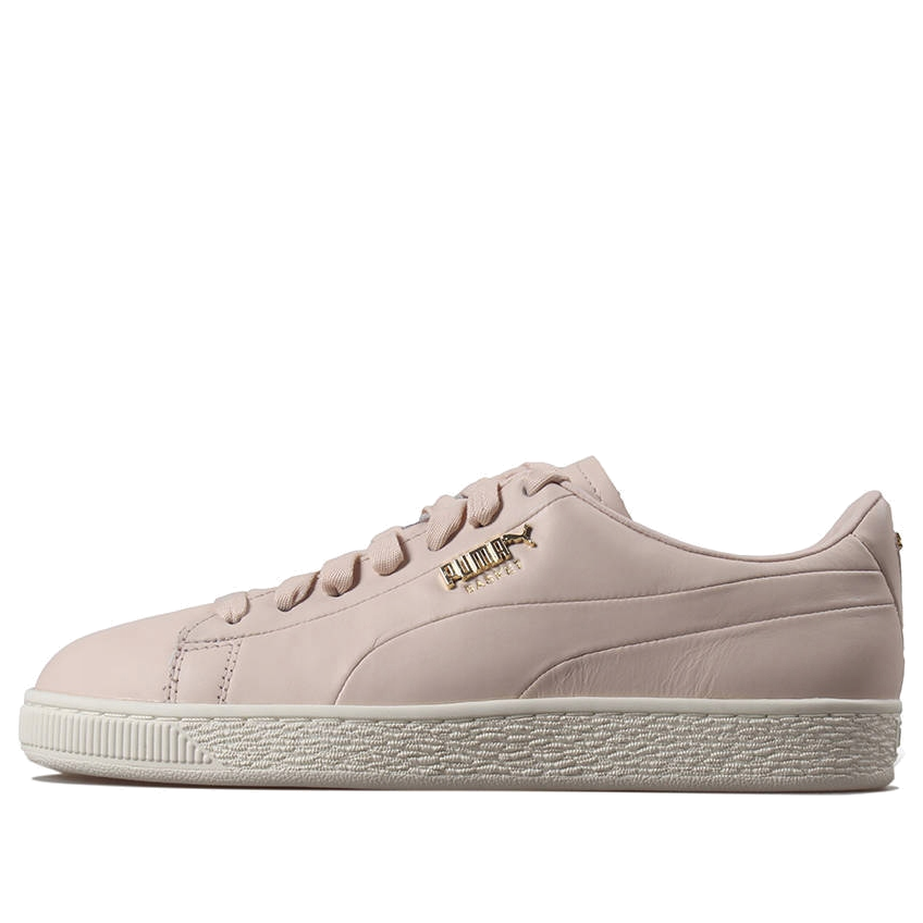 (WMNS) PUMA Basket Premium Logo 'Silver Peony Puma Team Gold' 369952-01