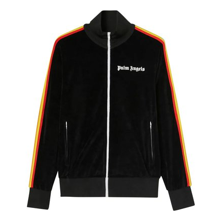 Palm Angels Rainbow Chenille Track Jacket 'Black White' PMBD001C99FAB0021001