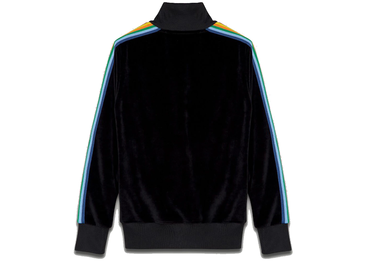 Palm Angels Rainbow Chenille Track Jacket 'Black White' PMBD001C99FAB0021001