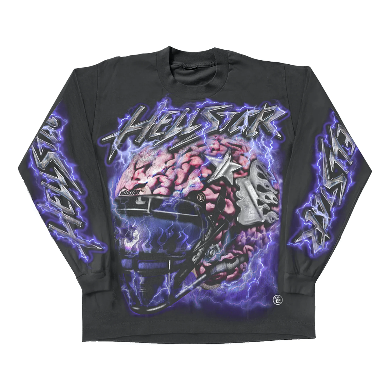 Hellstar Powered By The Star Long-Sleeve T-Shirt 'Black Purple' HS-LST1-BLAC