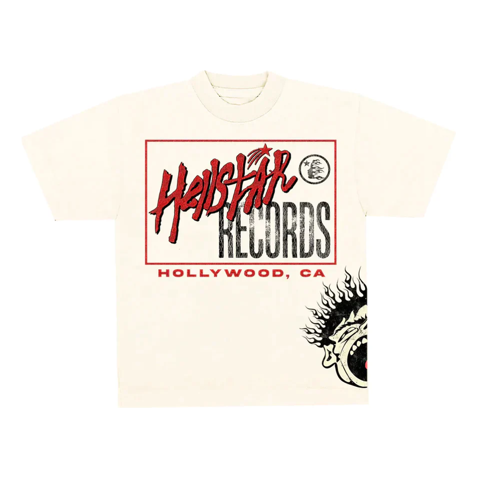 Hellstar Records T-Shirt 'Cream White' HSRC722