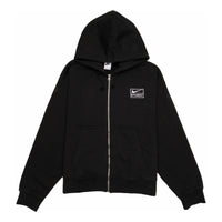 Nike x Stussy SS24 Full-Zip Fleece Hoodie 'Black White' FJ9175-010
