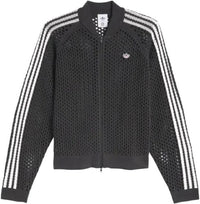 adidas x CLOT FW24 Crochet Track Jacket Asia Sizing 'Black Carbon' JF4267
