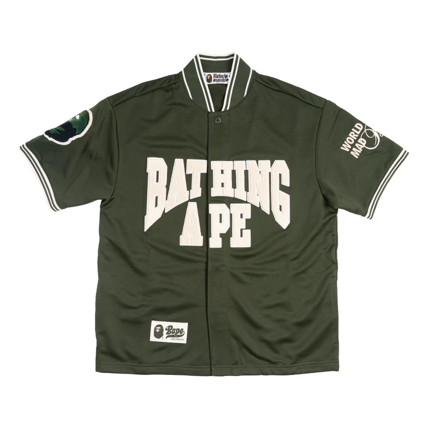 A Bathing Ape Baseball Jersey 'Green' 0ZXSRM132051LGRX
