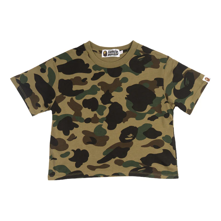 (WMNS) A Bathing Ape 1st Camo Cropped T-Shirt 'Green' 001CSJ802002LGRN