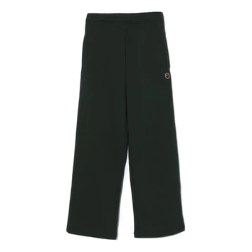 (WMNS) A Bathing Ape Wide Sweatpants 'Green' 001PTJ802003LGRN