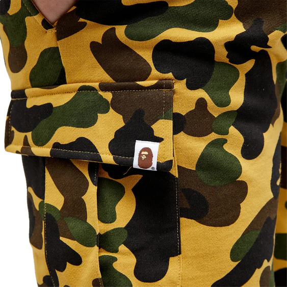 A Bathing Ape 1st Camo 6 Pocket Sweat Shorts 'Yellow' 001SPJ801005MYEL