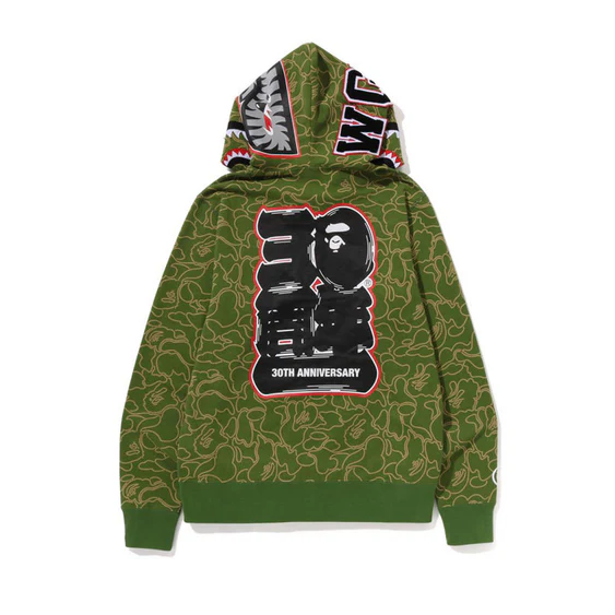 A Bathing Ape 30th Anniversay Zip Hoodie 'Green' 001ZPJ701001FGRN