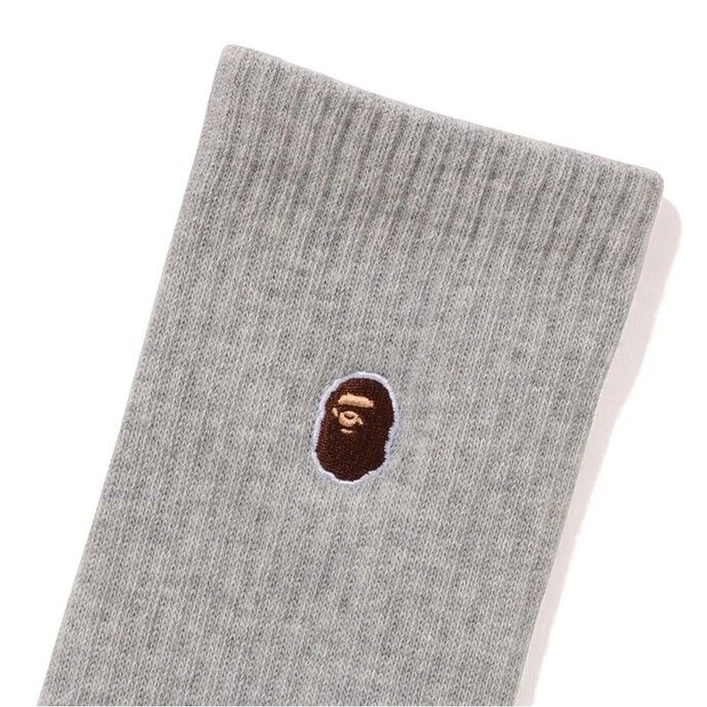 A Bathing Ape Ape Head Socks 'Grey' 001SOJ801002MGRA