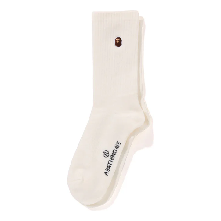 A Bathing Ape Ape Head Socks 'White' 001SOJ801002MWHT
